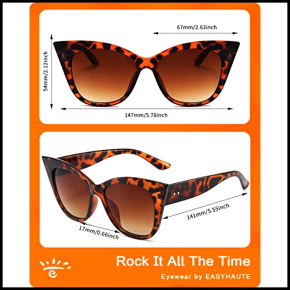 Retro Cat Eye Sunglasses UV400 Protection Lightweight Plastic Frame main image 4